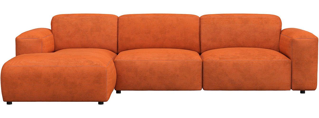 FLEXLUX Ecksofa Lucera Chaislongue + 2,5 Sitzer, modern & anschmiegsam, Kaltschaum, Stahl-Wellenunterfederung von FLEXLUX