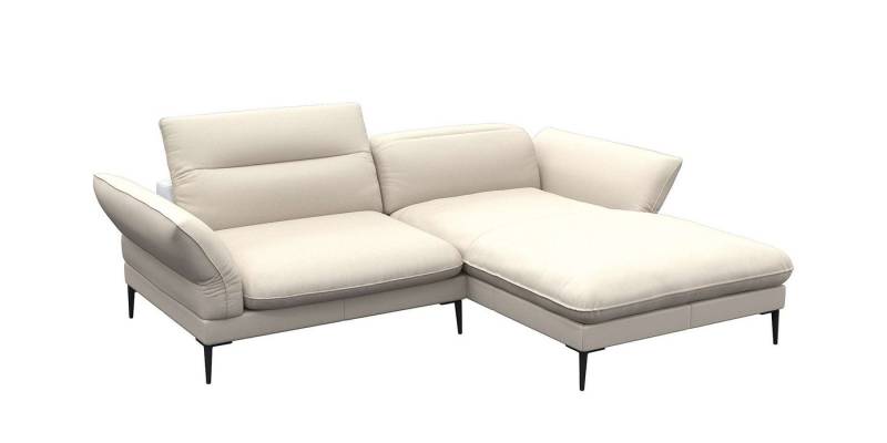 FLEXLUX Ecksofa Salino, Funktionssofa mit Recamiere, Relaxsofa, Ecksofa, Sofa mit Arm- und Kopfteil-Verstellungen, Kaltschaum & Stahl-Wellen von FLEXLUX