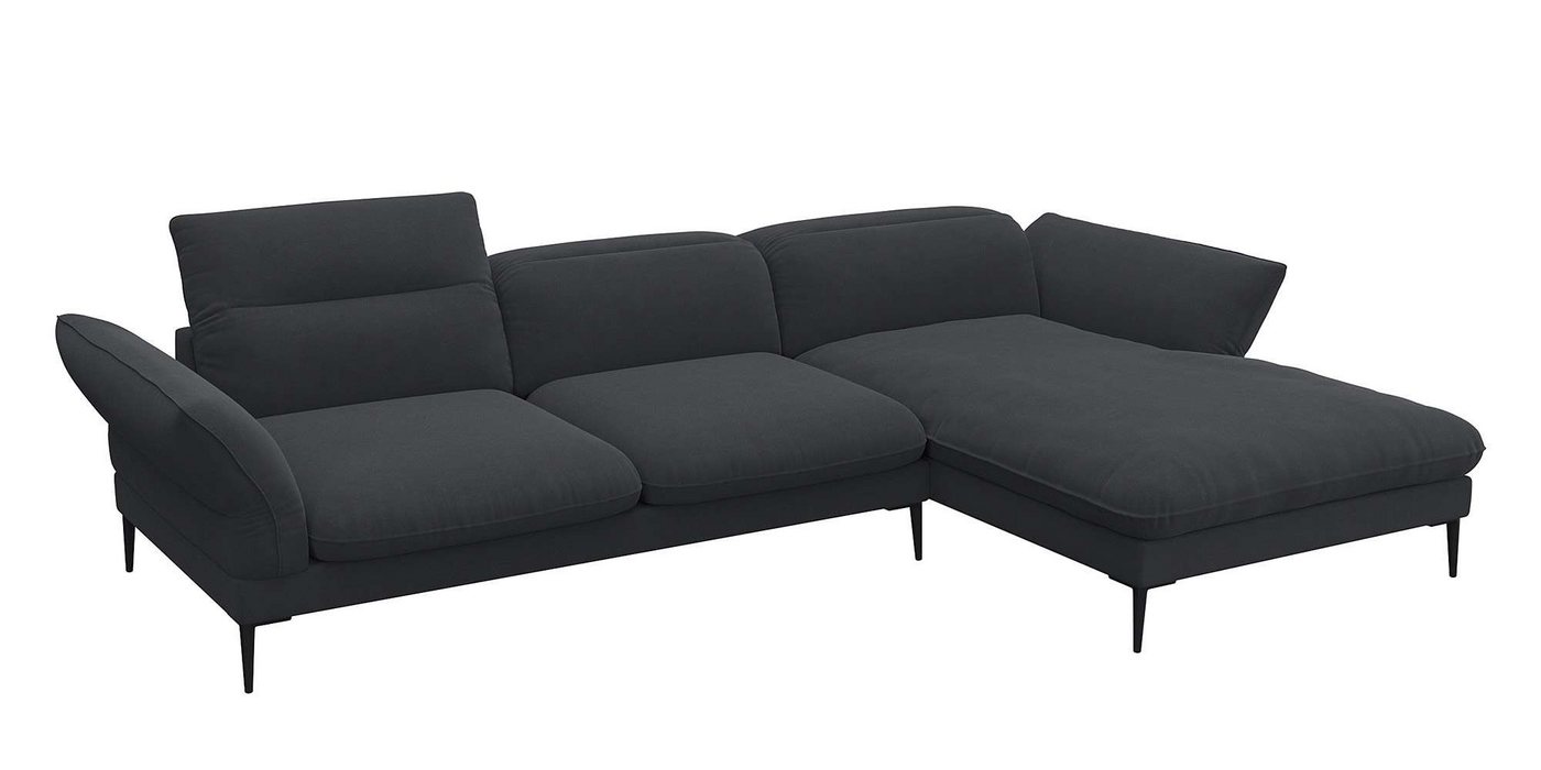 FLEXLUX Ecksofa Salino, Funktionssofa mit Recamiere, Relaxsofa, Ecksofa, Sofa mit Arm- und Kopfteil-Verstellungen, Kaltschaum & Stahl-Wellen von FLEXLUX