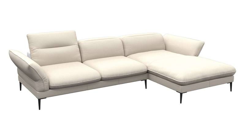FLEXLUX Ecksofa Salino, Funktionssofa mit Recamiere, Relaxsofa, Ecksofa, Sofa mit Arm- und Kopfteil-Verstellungen, Kaltschaum & Stahl-Wellen von FLEXLUX