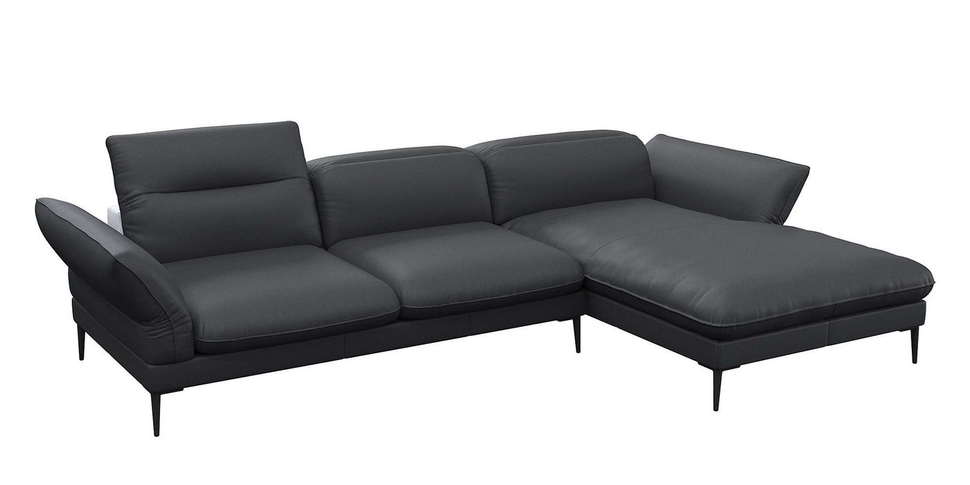 FLEXLUX Ecksofa Salino, Funktionssofa mit Recamiere, Relaxsofa, Ecksofa, Sofa mit Arm- und Kopfteil-Verstellungen, Kaltschaum & Stahl-Wellen von FLEXLUX