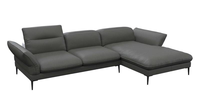 FLEXLUX Ecksofa Salino, Funktionssofa mit Recamiere, Relaxsofa, Ecksofa, Sofa mit Arm- und Kopfteil-Verstellungen, Kaltschaum & Stahl-Wellen von FLEXLUX