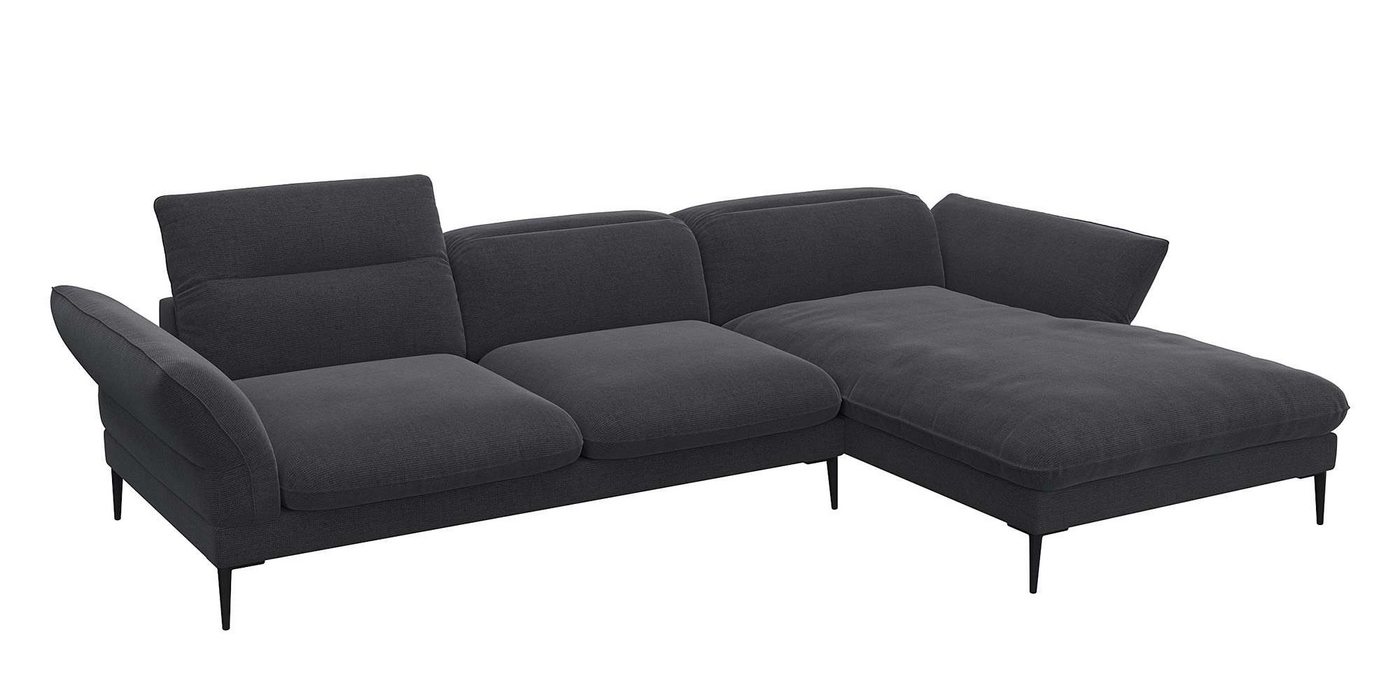 FLEXLUX Ecksofa Salino, Funktionssofa mit Recamiere, Relaxsofa, Ecksofa, Sofa mit Arm- und Kopfteil-Verstellungen, Kaltschaum & Stahl-Wellen von FLEXLUX