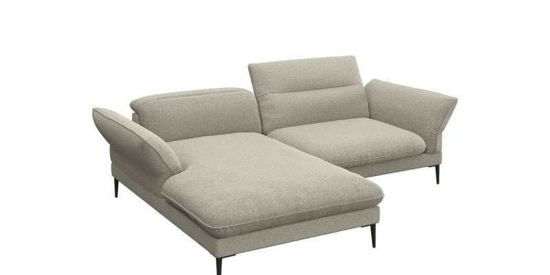 FLEXLUX Ecksofa Salino, Funktionssofa mit Recamiere, Relaxsofa, Ecksofa, Sofa mit Arm- und Kopfteil-Verstellungen, Kaltschaum & Stahl-Wellen von FLEXLUX