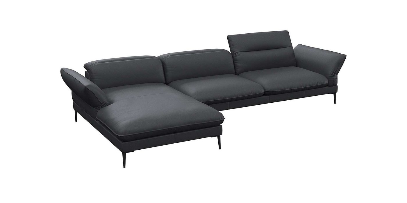 FLEXLUX Ecksofa Salino, Funktionssofa mit Recamiere, Relaxsofa, Ecksofa, Sofa mit Arm- und Kopfteil-Verstellungen, Kaltschaum & Stahl-Wellen von FLEXLUX