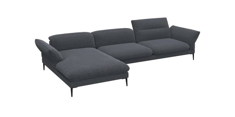 FLEXLUX Ecksofa Salino, Funktionssofa mit Recamiere, Relaxsofa, Ecksofa, Sofa mit Arm- und Kopfteil-Verstellungen, Kaltschaum & Stahl-Wellen von FLEXLUX