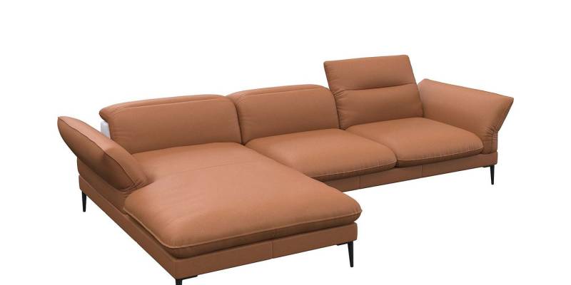 FLEXLUX Ecksofa Salino, Funktionssofa mit Recamiere, Relaxsofa, Ecksofa, Sofa mit Arm- und Kopfteil-Verstellungen, Kaltschaum & Stahl-Wellen von FLEXLUX