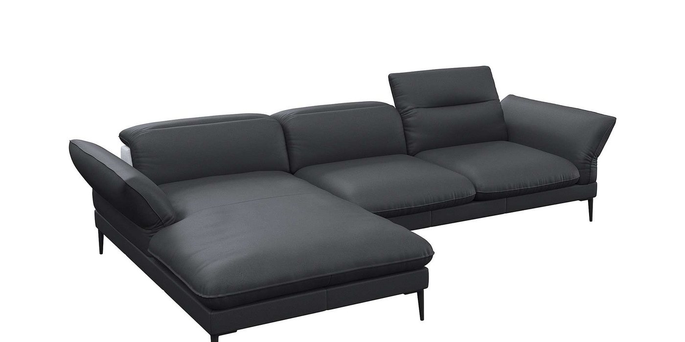 FLEXLUX Ecksofa Salino, Funktionssofa mit Recamiere, Relaxsofa, Ecksofa, Sofa mit Arm- und Kopfteil-Verstellungen, Kaltschaum & Stahl-Wellen von FLEXLUX