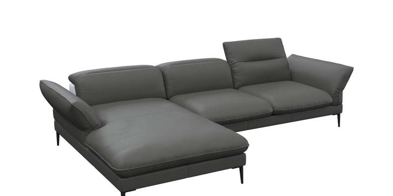 FLEXLUX Ecksofa Salino, Funktionssofa mit Recamiere, Relaxsofa, Ecksofa, Sofa mit Arm- und Kopfteil-Verstellungen, Kaltschaum & Stahl-Wellen von FLEXLUX