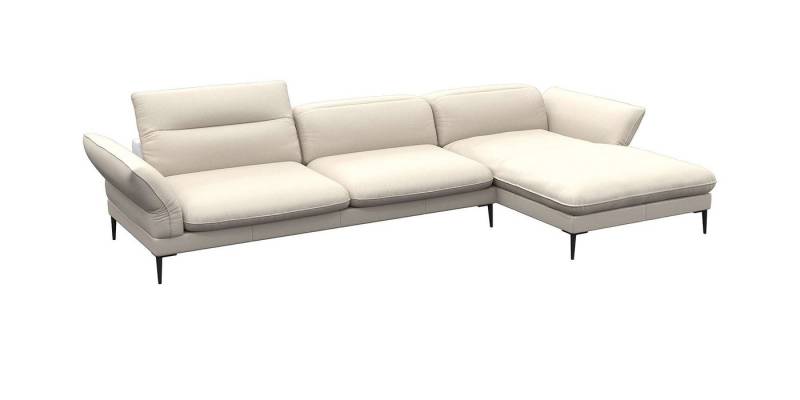 FLEXLUX Ecksofa Salino, Funktionssofa mit Recamiere, Relaxsofa, Ecksofa, Sofa mit Arm- und Kopfteil-Verstellungen, Kaltschaum & Stahl-Wellen von FLEXLUX