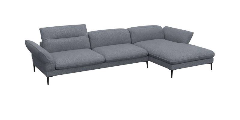 FLEXLUX Ecksofa Salino, Funktionssofa mit Recamiere, Relaxsofa, Ecksofa, Sofa mit Arm- und Kopfteil-Verstellungen, Kaltschaum & Stahl-Wellen von FLEXLUX