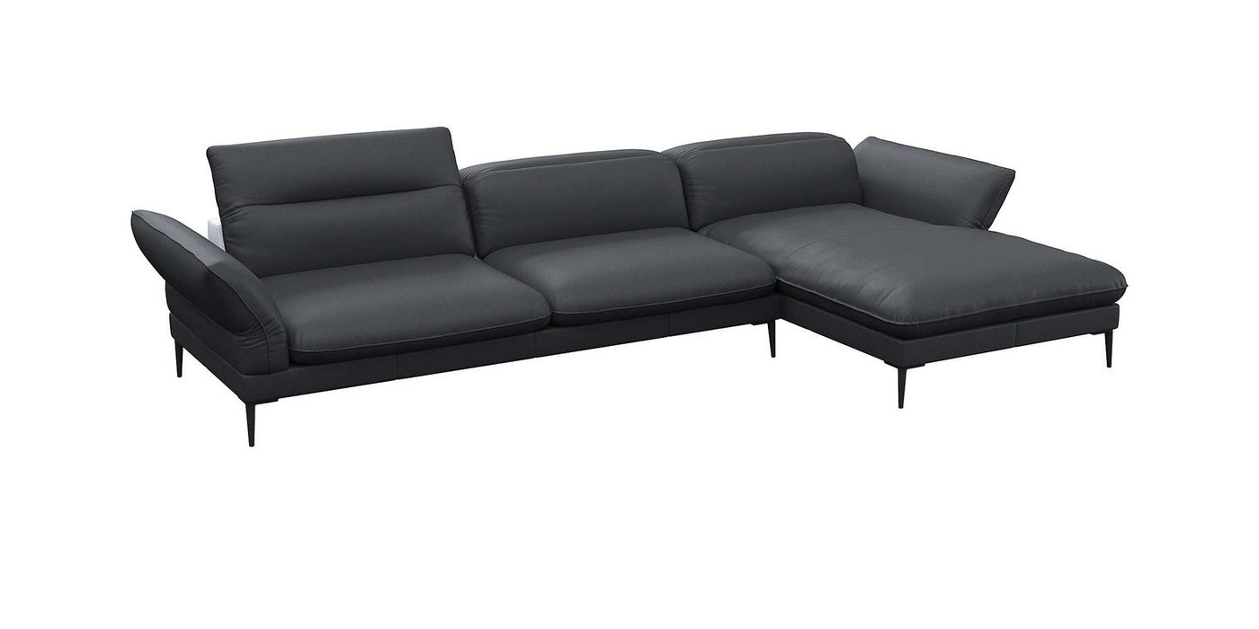 FLEXLUX Ecksofa Salino, Funktionssofa mit Recamiere, Relaxsofa, Ecksofa, Sofa mit Arm- und Kopfteil-Verstellungen, Kaltschaum & Stahl-Wellen von FLEXLUX