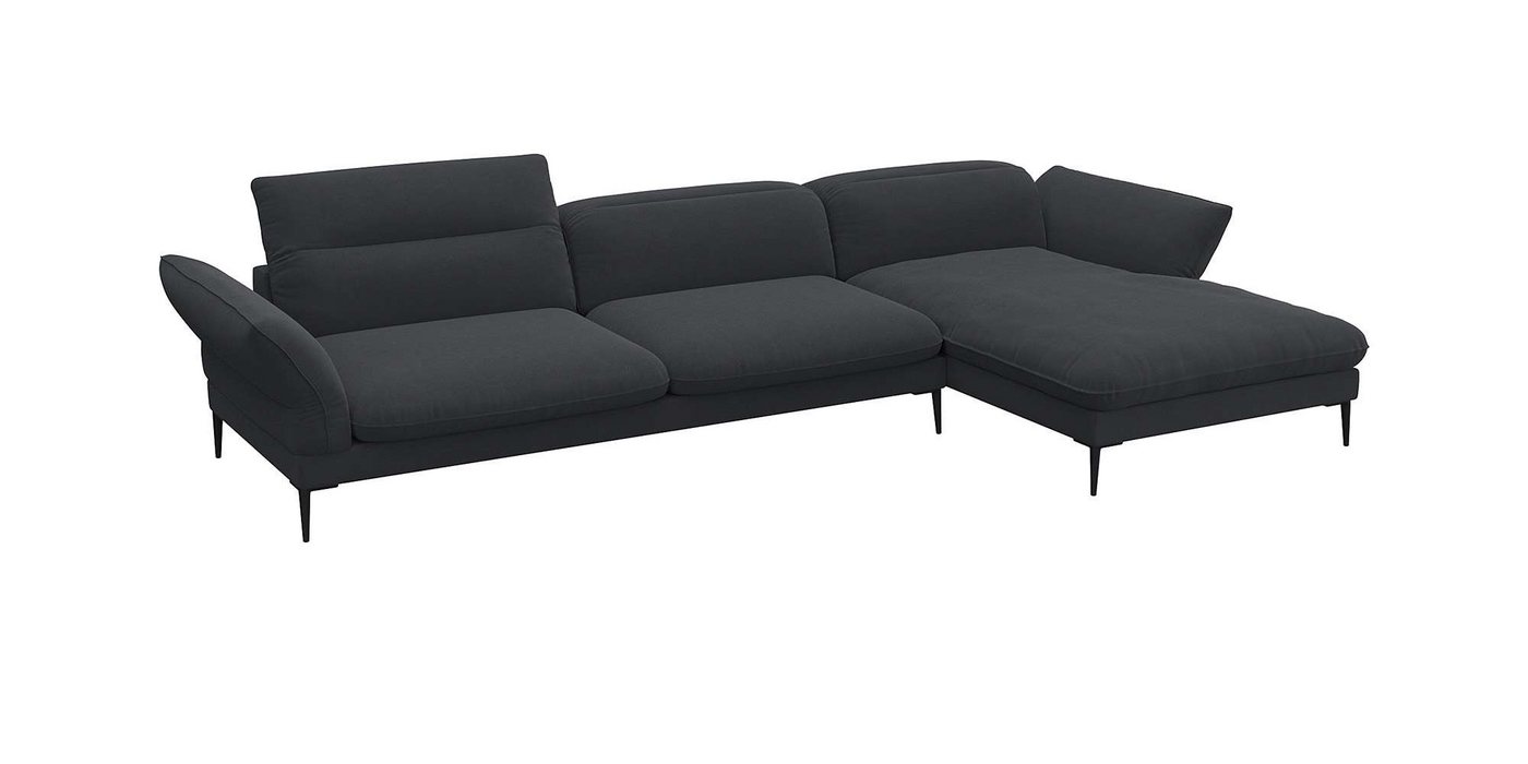 FLEXLUX Ecksofa Salino, Funktionssofa mit Recamiere, Relaxsofa, Ecksofa, Sofa mit Arm- und Kopfteil-Verstellungen, Kaltschaum & Stahl-Wellen von FLEXLUX