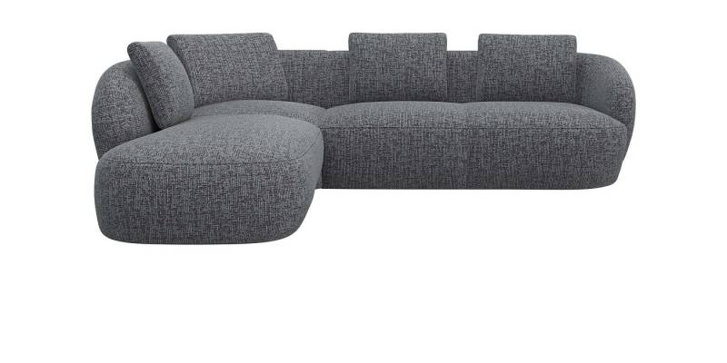 FLEXLUX Ecksofa Torino, rund, L-Form, Sofa-Ecke mit Ottomane, Modernes, organisches Sofa-Design, Kaltschaum, Wellenunterfederung von FLEXLUX