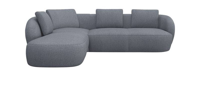 FLEXLUX Ecksofa Torino, rund, L-Form, Sofa-Ecke mit Ottomane, Modernes, organisches Sofa-Design, Kaltschaum, Wellenunterfederung von FLEXLUX