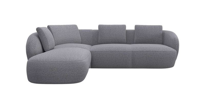 FLEXLUX Ecksofa Torino, rund, L-Form, Sofa-Ecke mit Ottomane, Modernes, organisches Sofa-Design, Kaltschaum, Wellenunterfederung von FLEXLUX