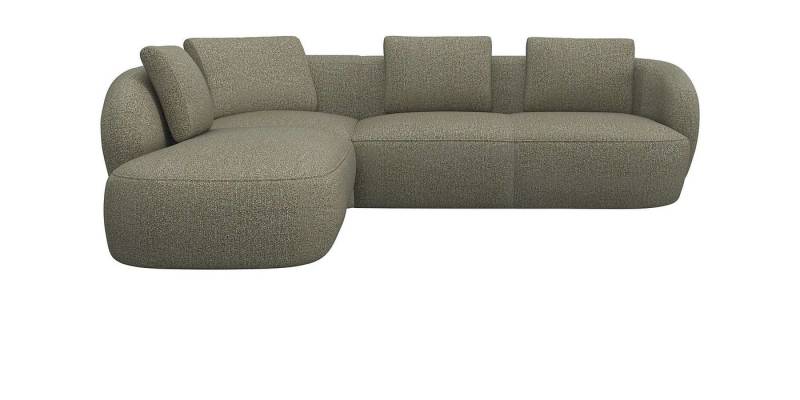 FLEXLUX Ecksofa Torino, rund, L-Form, Sofa-Ecke mit Ottomane, Modernes, organisches Sofa-Design, Kaltschaum, Wellenunterfederung von FLEXLUX