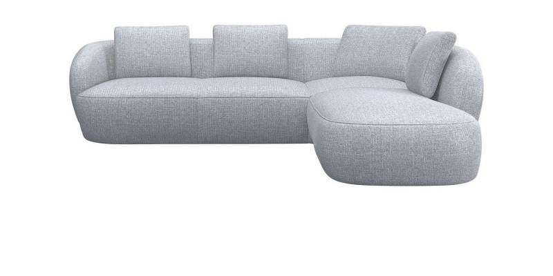 FLEXLUX Ecksofa Torino, rund, L-Form, Sofa-Ecke mit Ottomane, Modernes, organisches Sofa-Design, Kaltschaum, Wellenunterfederung von FLEXLUX