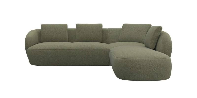 FLEXLUX Ecksofa Torino, rund, L-Form, Sofa-Ecke mit Ottomane, Modernes, organisches Sofa-Design, Kaltschaum, Wellenunterfederung von FLEXLUX