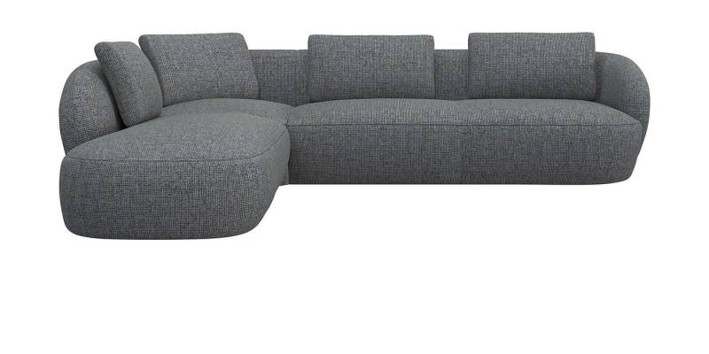 FLEXLUX Ecksofa Torino, rund, L-Form, Sofa-Ecke mit Ottomane, Modernes, organisches Sofa-Design, Kaltschaum, Wellenunterfederung von FLEXLUX