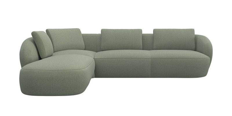 FLEXLUX Ecksofa Torino, rund, L-Form, Sofa-Ecke mit Ottomane, Modernes, organisches Sofa-Design, Kaltschaum, Wellenunterfederung von FLEXLUX