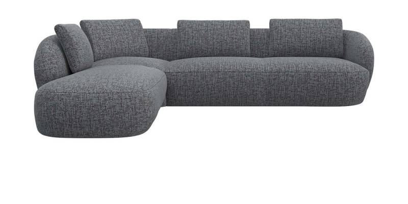 FLEXLUX Ecksofa Torino, rund, L-Form, Sofa-Ecke mit Ottomane, Modernes, organisches Sofa-Design, Kaltschaum, Wellenunterfederung von FLEXLUX