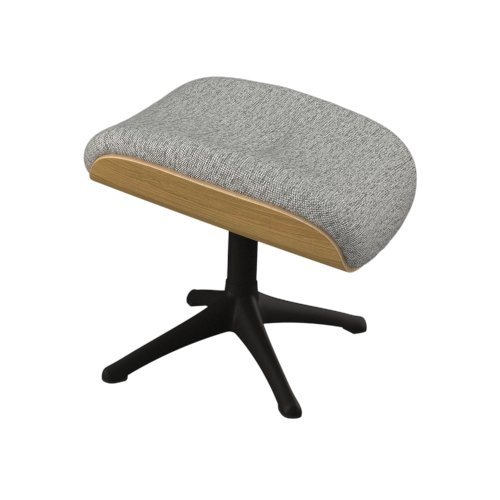 FLEXLUX Fußhocker Clement Beinstütze, Hervorragender Komfort, Robuster schwarzer Fuß, Beinauflage zur Entspannung, pflegeleicht, Rahmen in Holzoptik von FLEXLUX