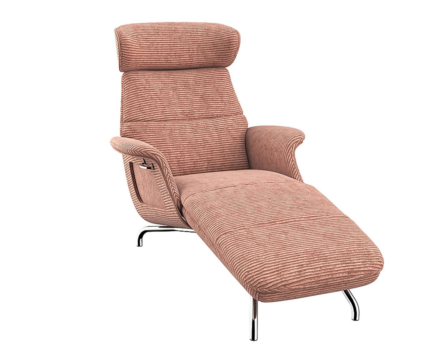 FLEXLUX Loungesessel Clement Chaislongue, Relaxstuhl, Liegesessel, Rücken- & Kopfteilverstellung, Armlehne gepolstert geölt, Fuß Alu von FLEXLUX