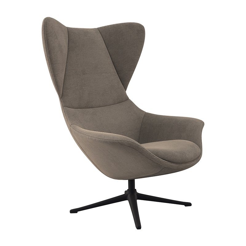 FLEXLUX Ohrensessel Stilo Relaxsessel, Solitär, Stil-Ikone, drehbar, Fuß schwarz von FLEXLUX