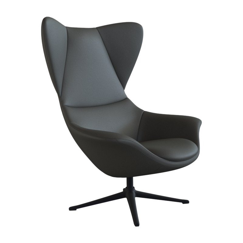 FLEXLUX Ohrensessel Stilo Relaxsessel, Solitär, Stil-Ikone, drehbar, Fuß schwarz von FLEXLUX