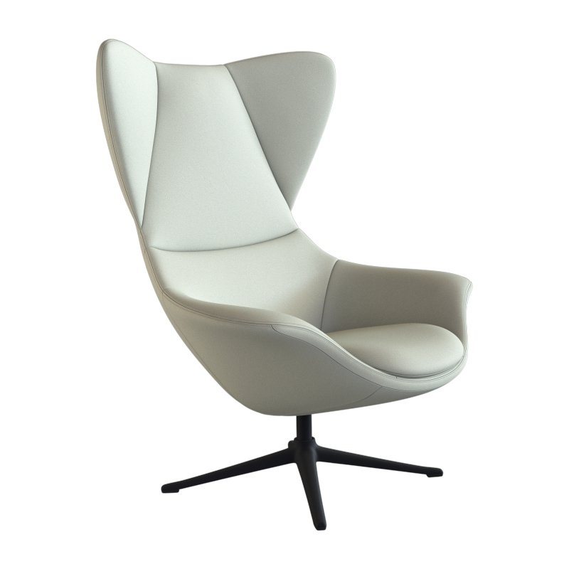 FLEXLUX Ohrensessel Stilo Relaxsessel, Solitär, Stil-Ikone, drehbar, Fuß schwarz von FLEXLUX