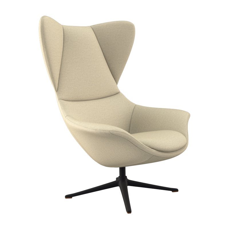 FLEXLUX Ohrensessel Stilo Relaxsessel, Solitär, Stil-Ikone, drehbar, Fuß schwarz von FLEXLUX