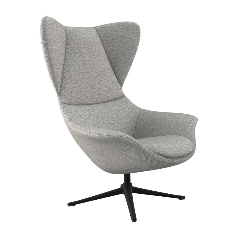 FLEXLUX Ohrensessel Stilo Relaxsessel, Solitär, Stil-Ikone, drehbar, Fuß schwarz von FLEXLUX