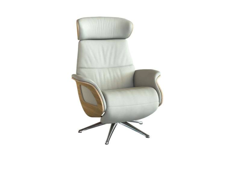 FLEXLUX Relaxsessel Clement elektrischer Funktionsessel, Größe M, Rücken & Fußteil elektrisch, Akku, Arml. Eiche, Fuß Alu von FLEXLUX