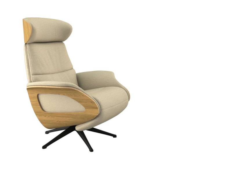 FLEXLUX Relaxsessel Clement elektrischer Funktionsessel, Größe M, Rücken & Fußteil elektrisch, Akku, Arml. Eiche, Fuß schwarz von FLEXLUX