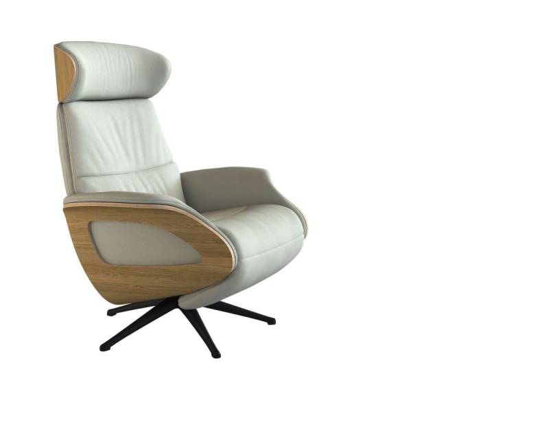 FLEXLUX Relaxsessel Clement elektrischer Funktionsessel, Größe M, Rücken & Fußteil elektrisch, Akku, Arml. Eiche, Fuß schwarz von FLEXLUX