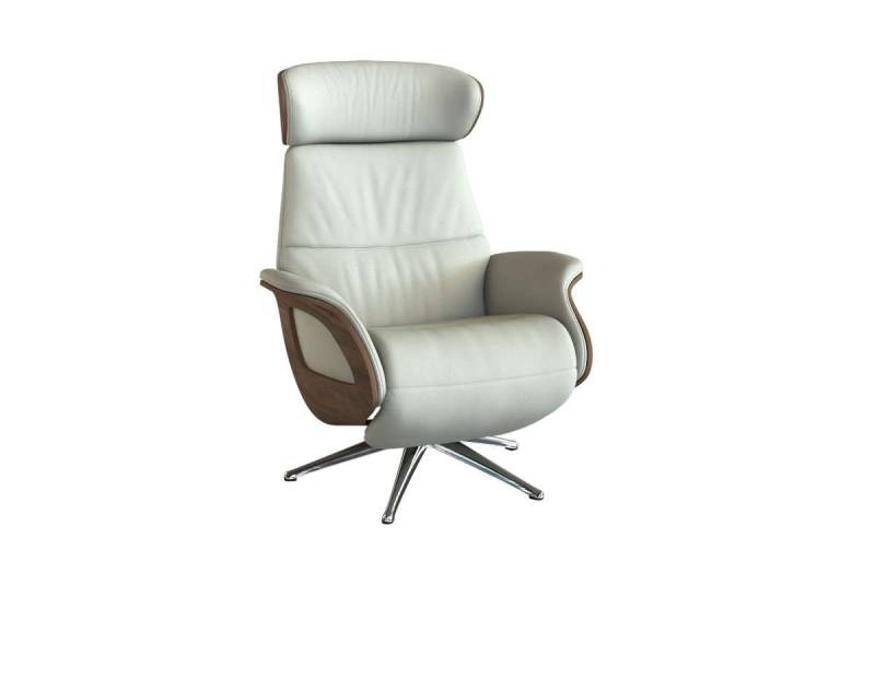 FLEXLUX Relaxsessel Clement elektrischer Funktionsessel, Größe M, Rücken & Fußteil elektrisch, Akku, Arml. Walnuss, Fuß Alu von FLEXLUX