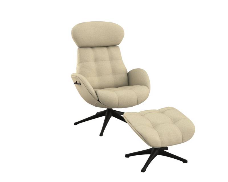 FLEXLUX Relaxsessel Chester, Funktionssessel, Hoher Komfort, Scandi, Drehbar, Mit Armlehnen, Rücken- und Kopfteilverstellung, Robuster Fuß Schwarz von FLEXLUX