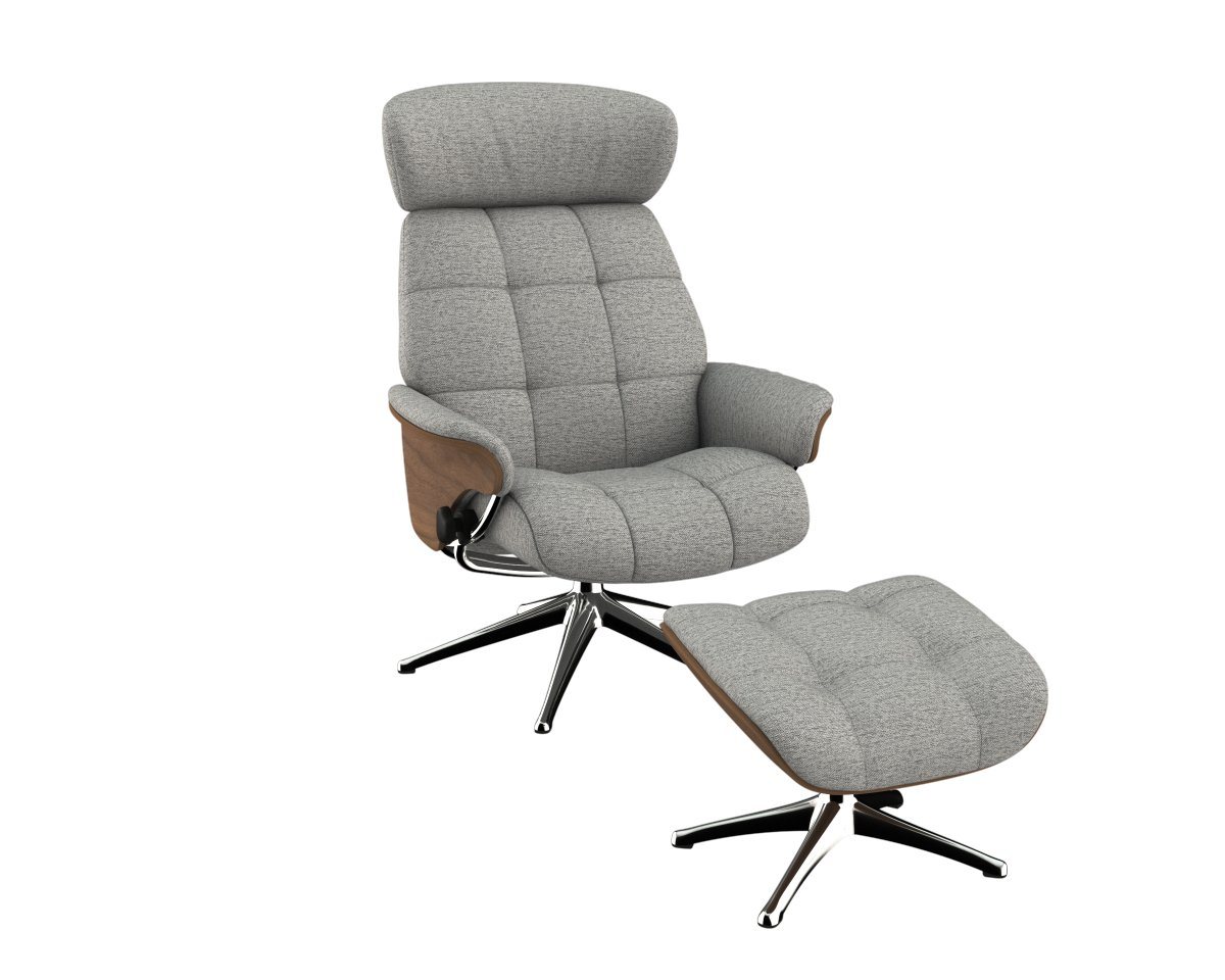 FLEXLUX Relaxsessel Relaxchairs Skagen, Relaxfunktion & Kopf- Rückenverstellung, Arml. Walnuss, Fuß Alu, M von FLEXLUX