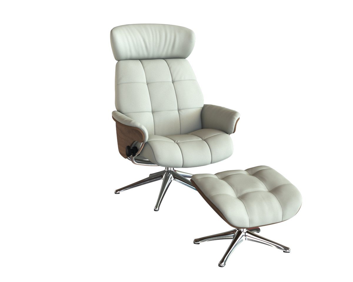 FLEXLUX Relaxsessel Relaxchairs Skagen, Relaxfunktion & Kopf- Rückenverstellung, Arml. Walnuss, Fuß Alu, M von FLEXLUX