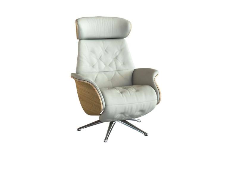 FLEXLUX Relaxsessel Volden elektrischer Funktionsessel, Größe M, Rücken & Fußteil elektrisch, Akku, Arml. Eiche, Fuß Alu von FLEXLUX