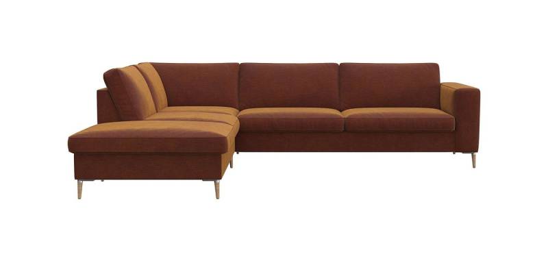 FLEXLUX Ecksofa Fiore, Sitzaufbau mit hochwertigem Kaltschaum für mehr Sitzkomfort, breite Armlehnen, L-Form, Füße Alu/Eiche von FLEXLUX