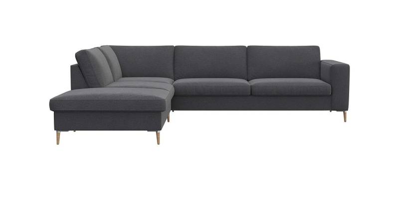 FLEXLUX Ecksofa Fiore, Sitzaufbau mit hochwertigem Kaltschaum für mehr Sitzkomfort, breite Armlehnen, L-Form, Füße Alu/Eiche von FLEXLUX