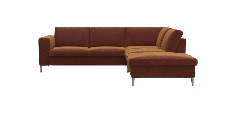 FLEXLUX Ecksofa Fiore, L-Form, breite Armlehnen, Füße Alu/Eiche, B/T 241/225 cm, Kaltschaum im Sitz von FLEXLUX