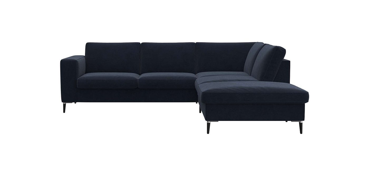 FLEXLUX Ecksofa Fiore, breite Armlehnen, Kaltschaum, Füße Alu+schwarz von FLEXLUX