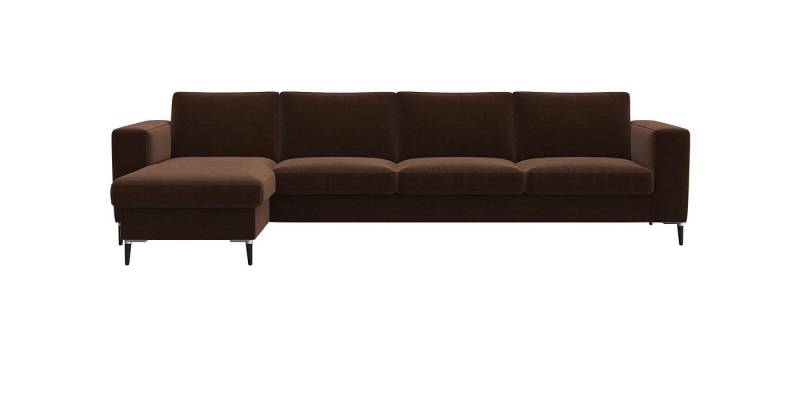 FLEXLUX Ecksofa Fiore, L-Form, breite Armlehnen, Kaltschaum, Füße Alu+schwarz von FLEXLUX