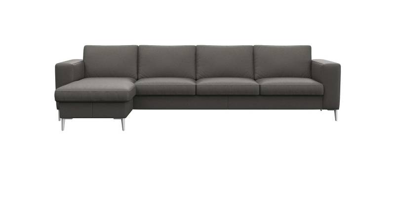 FLEXLUX Ecksofa Fiore, super Sitzkomfort durch Kaltschaum im Sitz, L-Form, breite Armlehnen, Füße Alu von FLEXLUX