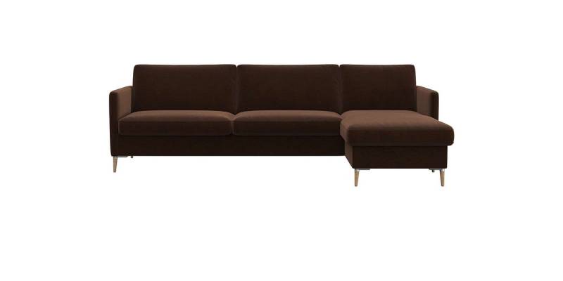 FLEXLUX Ecksofa Fiore, super Sitzkomfort durch Kaltschaum im Sitz, L-Form, schmale Armlehnen, Füße Alu+ Eiche von FLEXLUX