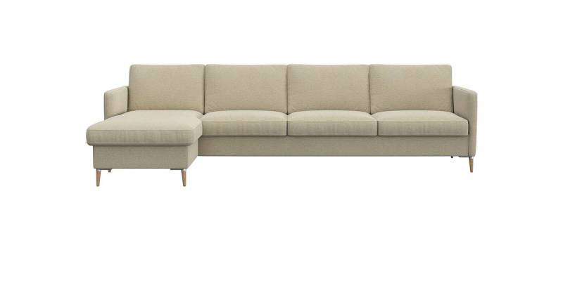 FLEXLUX Ecksofa Fiore, super Sitzkomfort durch Kaltschaum im Sitz, L-Form, schmale Armlehnen, Füße Alu+ Eiche von FLEXLUX