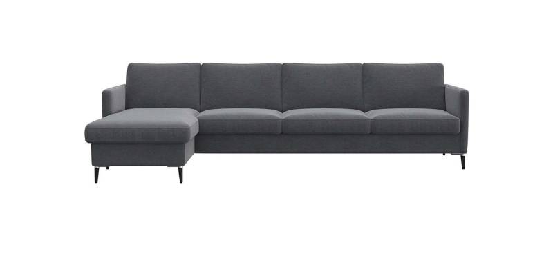 FLEXLUX Ecksofa Fiore, L-Form, schmale Armlehnen, Kaltschaum, Füße Alu+schwarz von FLEXLUX